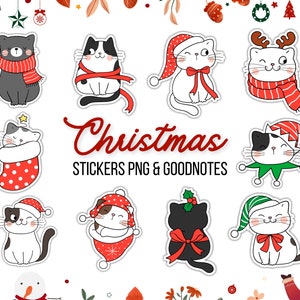 Festliche digitale Weihnachts-Sticker: Vorgeschnittene GoodNotes Clipart für Kinder & festliche Dekoration