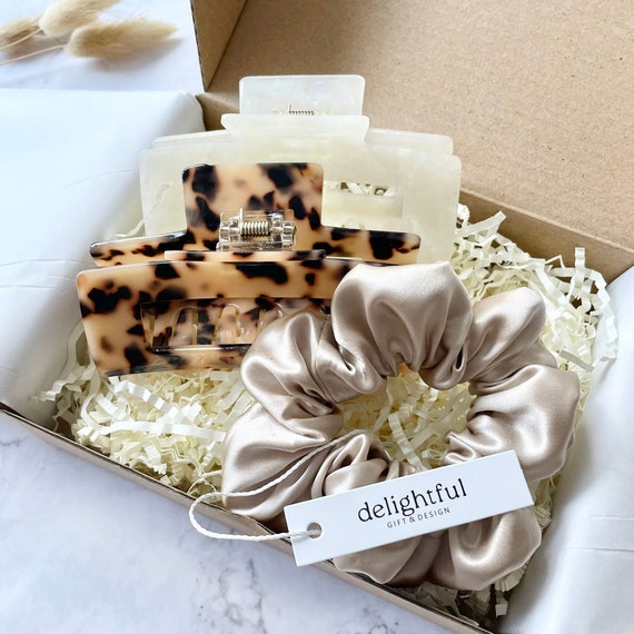 Bridesmaid Gift Set Satin Hair Ties Claw Clips Bridal Shower Wedding Accessories Amazon.com: Satin Bridesmaid Scrunchies Bachelorette Hair  main image 3