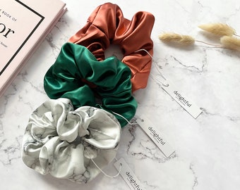 3-Pack XL Silk Scrunchies, Build Your Own SET, Jumbo Mulberry Silk Scrunchy, Luxury Silk Hair Tie