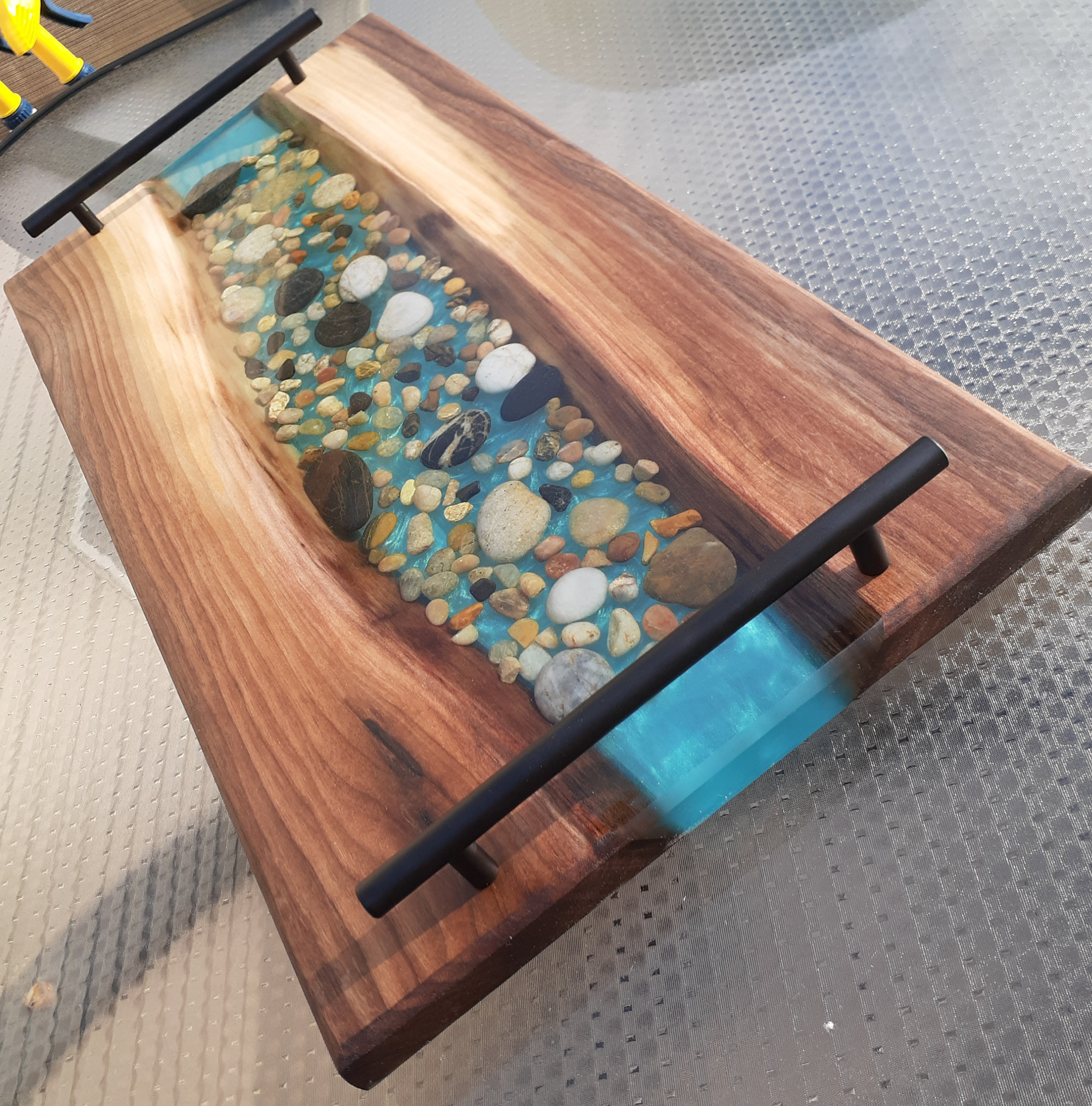 Epoxy River Charcuterie Board, Charcuterie Tray with Resin Inlay