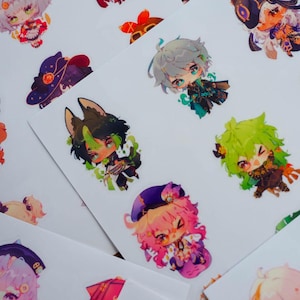 Genshin doorzichtige stickervellen