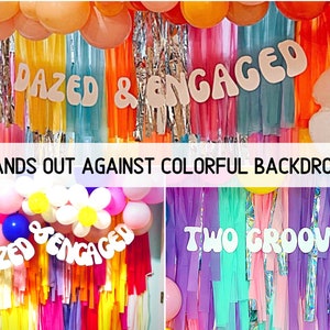 Dazed and Engaged Banner, 70s Bachelorette Party, Hippie Bachelorette Party, Groovy Bachelorette image 3