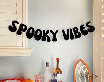 Spooky Vibes Banner, Halloween Party Banner, Halloween Bar Sign, Halloween Bachelorette Banner, Halloween Engagement Party Banner