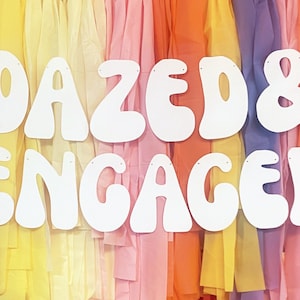 Dazed and Engaged Banner, 70s Bachelorette Party, Hippie Bachelorette Party, Groovy Bachelorette