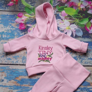 Personalized preemie hoodie with footed pants/preemie clothes/preemie outfit/preemie coming home/2lb to 5lb preemie outfit