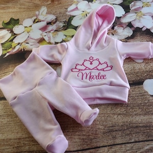 Personalized preemie clothes/preemie hoodie with footed pants/preemie clothes 2lbs-5lbs/preemie outfit/preemie coming home outfit/embroider