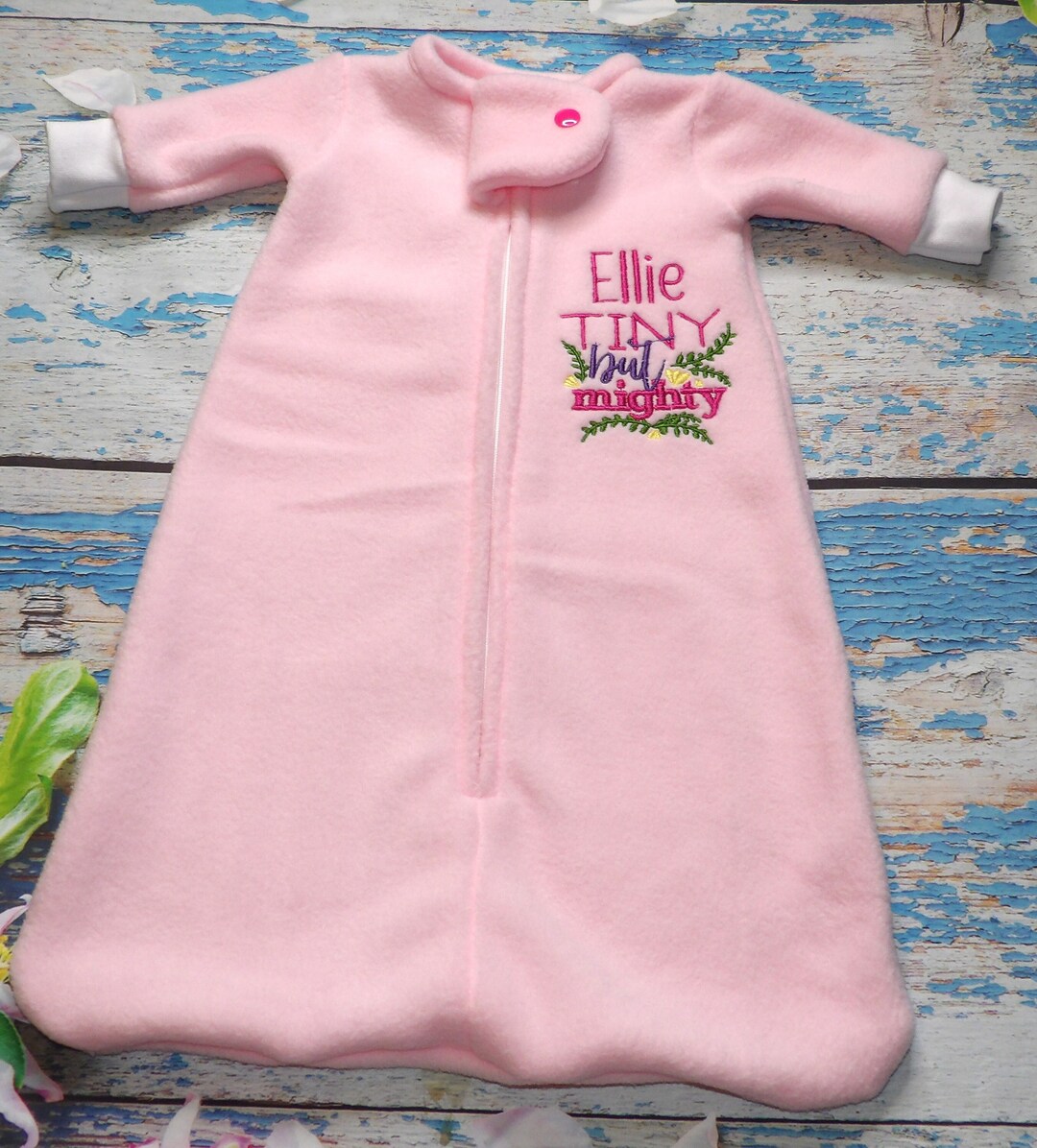 Personalized Fleece Preemie Sleep Sack/sleeping Bag/preemie Clothes/2lb