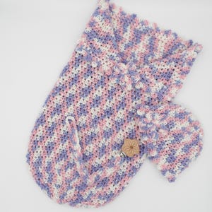 Crochet baby cocoon with hat/crochet cuddle cocoon/crochet baby bunting/crochet baby sleep sack/crochet baby burrito/newborn 0 to 3 months