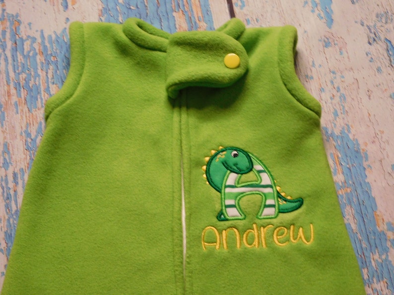 Personalized Fleece baby sleeping bag/baby sleep sack/preemie to 24-months sleep sack/dino/nautical/mermaid monogram embroidery Green