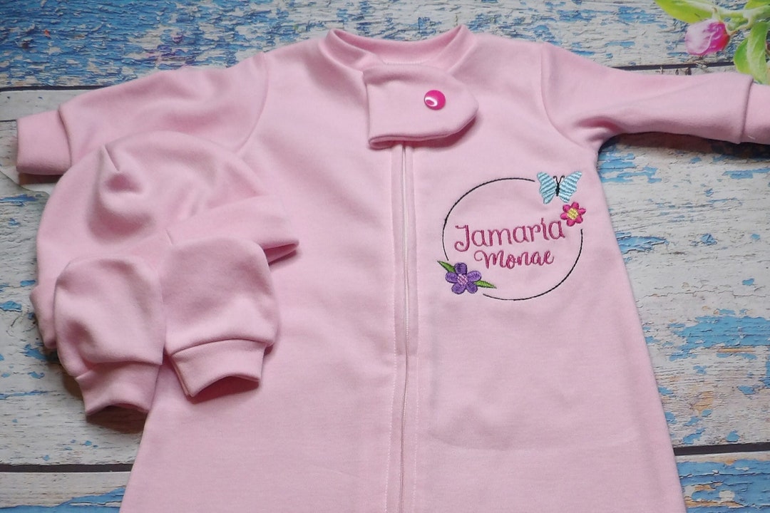 Personalized Baby Sleep Sack With Hat and Mitts/baby Sleeping Bag