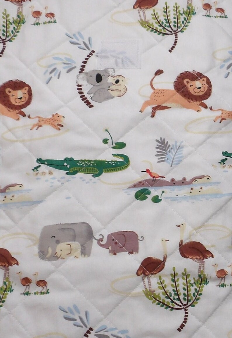 Travel baby changing mat/baby changing pad/quilted/XL 19 x 27 inches long/diaper clutch/baby shower gift/waterproof/wipeable/extra large safari