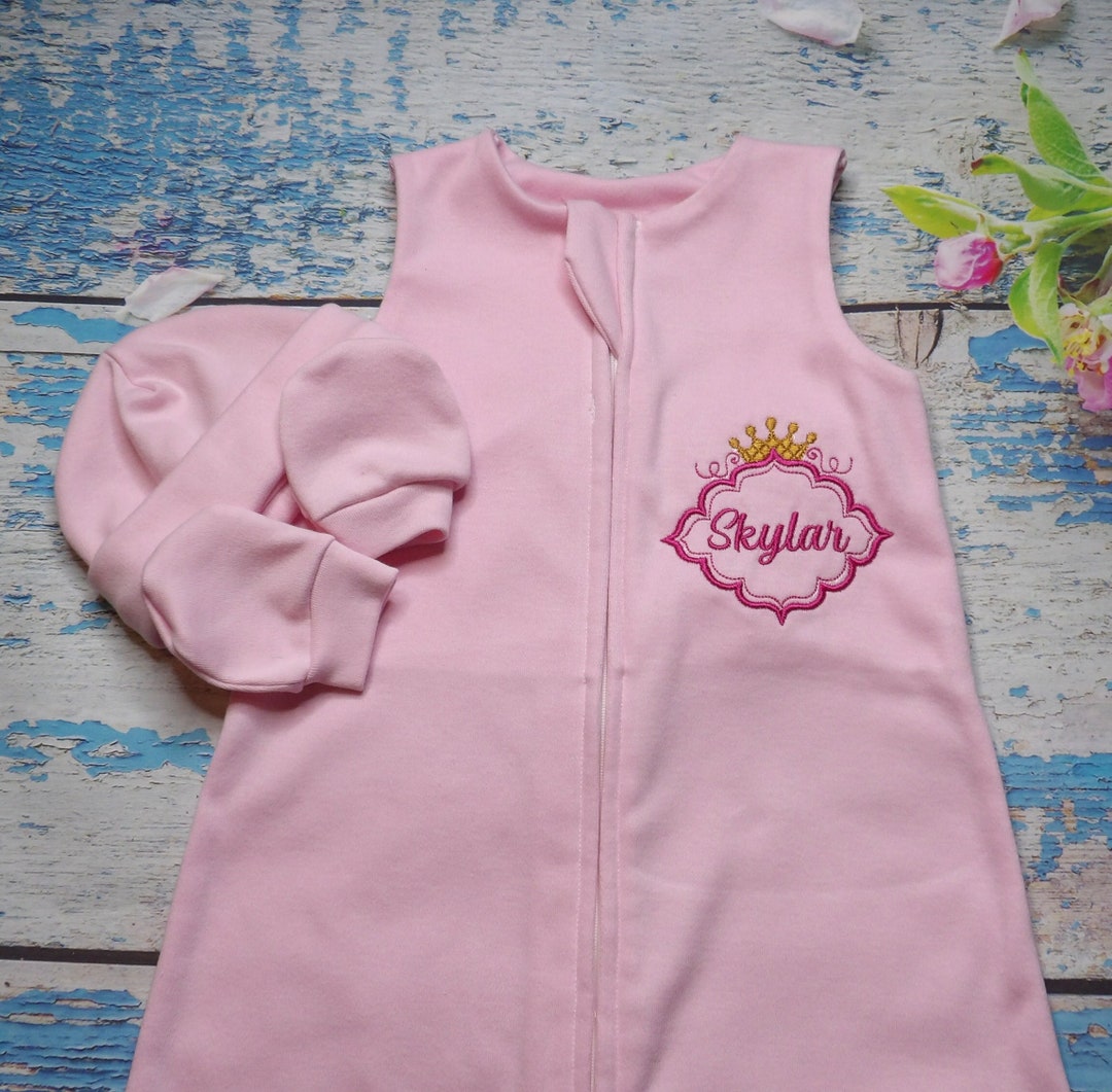 Personalized Baby Sleep Sack With Hat and Mitts/preemie Sleep Sack