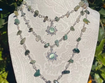 Jasper Crystal Silver Chain Necklace | Jasper Crystal | Sun Jewelry | Jasper | Silver Jewelry | Necklace | Gemstone Necklace | Sun