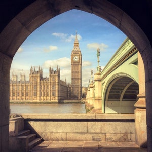 Big Ben and Houses of Parliament in London, Digital Print Download, Printable Wall Art, Romantic