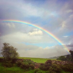 A Rainbow over an Old Wall in the Scottish Highlands, Scotland, Digital Print Download, Printable Wall Art