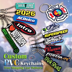 Custom PVC Keychain | PVC 3D Logo Keychain, Soft Rubber Keychain | Personalized Keychain, Bulk Custom Keychains, PVC key tags, Free Shipping