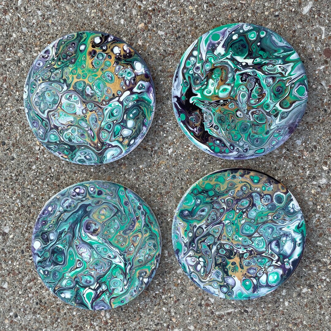 Acrylic Paint on Ceramic Coasters Etsy