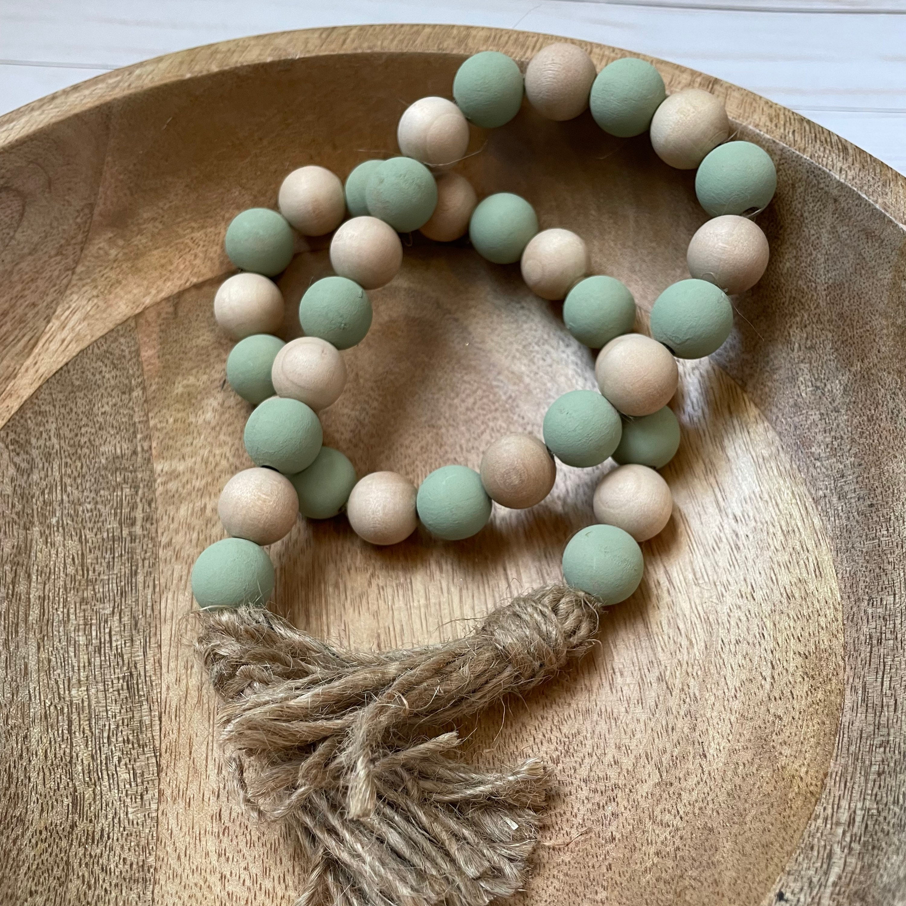 Wood bead garland – Prairie Sage Home
