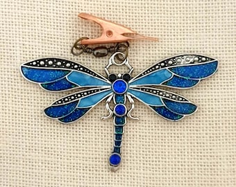 Blue Enamel Dragonfly Stranded Thread Floss Separator