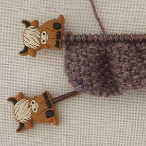 Highland Cow Stitch Minders, Point Protectors, Stitch Stoppers, Needle Toppers