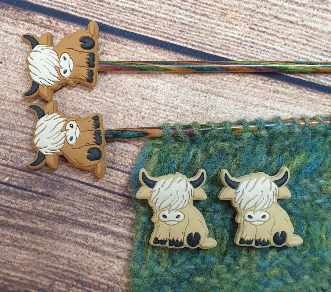 Point Toppers Highland Cow Stitch Minders, Point Protectors, Stitch Stoppers, Needle ...