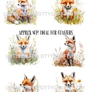 Acquerello volpe Mulberry A4 carta di riso design per Decoupage