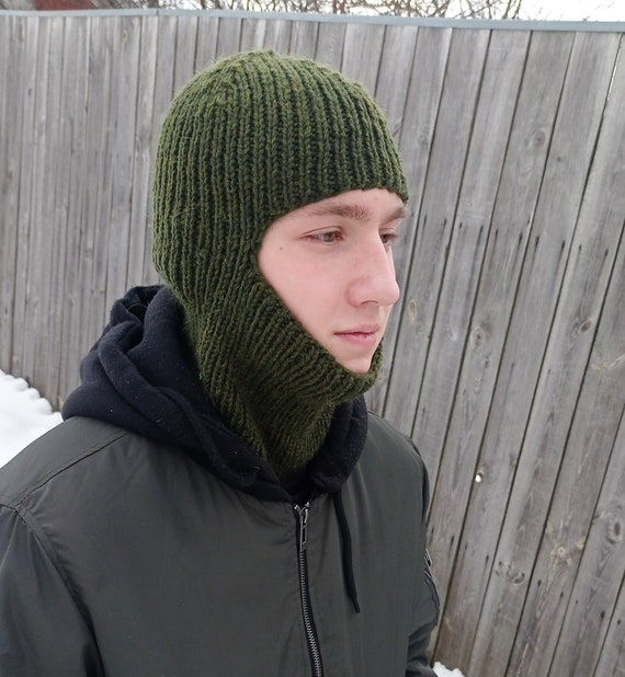 Hand-knitted Wool Balaclava Hat, Face Mask, Winter Full Face Mask