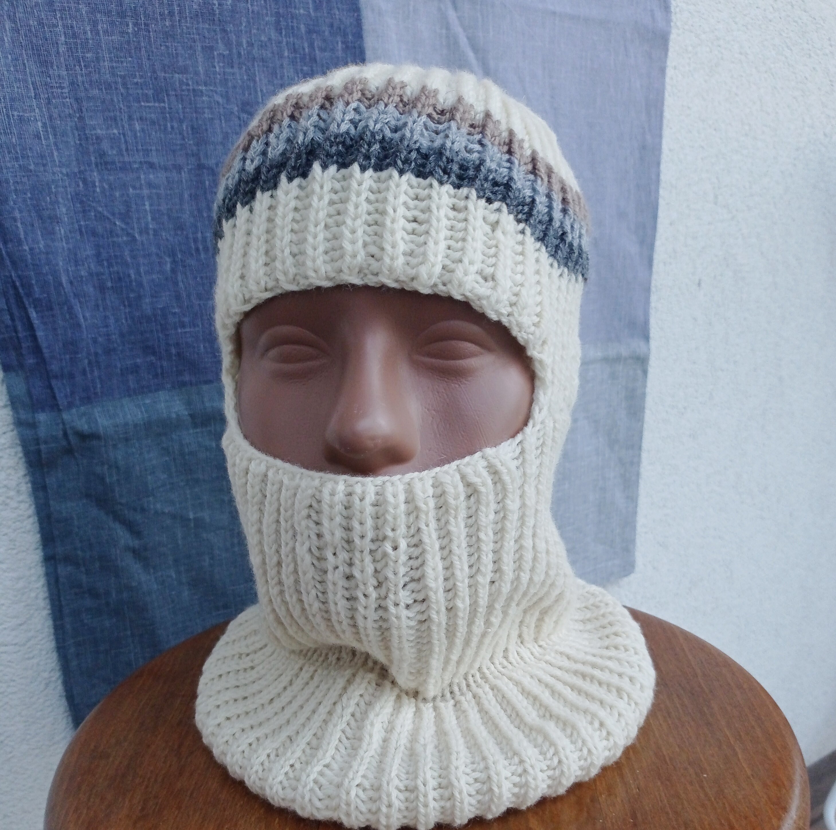 Balaclava Hand-knitted, Women Wool Balaclava, Merino, Face Mask