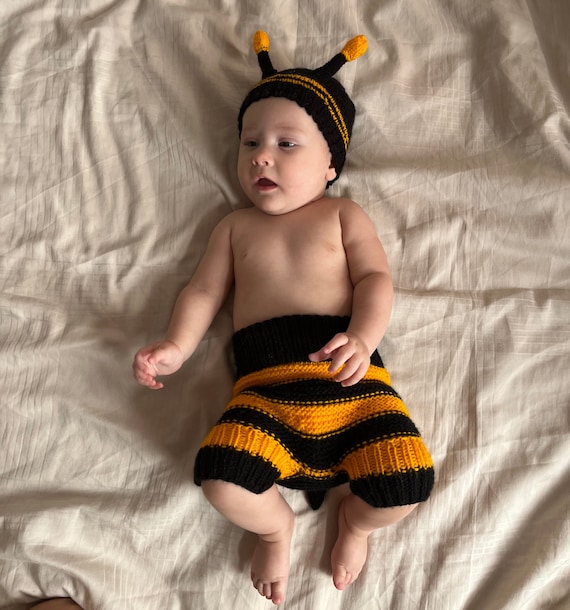 Costume da calabrone neonato, costume da ape lavorato a maglia,  pantaloncini completi da tuta, berretto con cappello, Halloween, Baby Girl  Boy, Oggetti di scena fotografici -  Italia