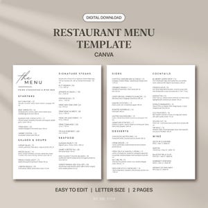 Modello Canva per menu di ristorante / LTR-1