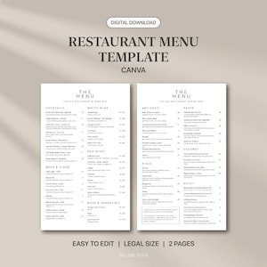 Restaurantmenü-Canva-Vorlage | LGL-1