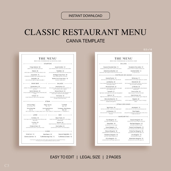 Fancy Restaurant Menu Cover