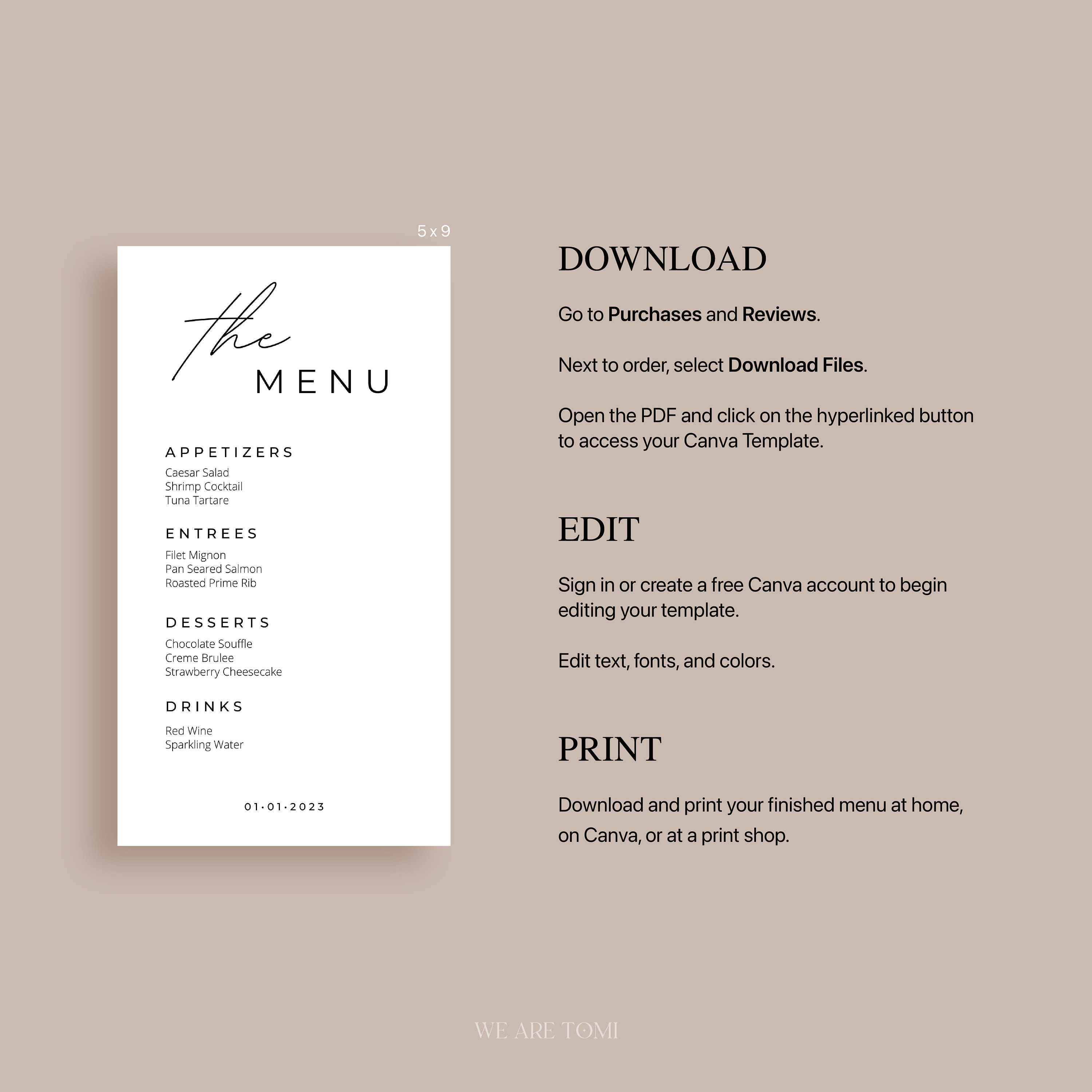 Minimal Menu Template Menu Template Canva Printable Menu Template Minimal Menu Template Menu Template Canva Printable Menu Template