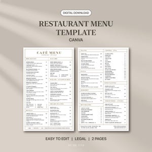 Modèle Canva de menu de restaurant | LGL-11