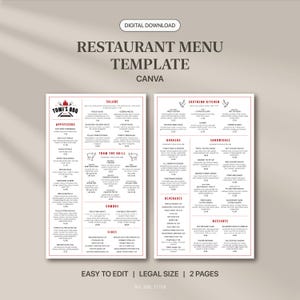 Restaurant Menu Canva Template | LGL-8