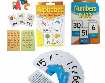 Jeu de cartes Flash Alphabet A-Z - Lot de cartes d'images et de lettres pour l'apprentissage éducatif