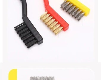 Ensemble de 3 brosses métalliques, petite mini micro, laiton, nylon, dissolvant de rouille pour métaux à monter soi-même