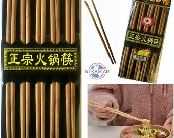 10 pairs Reusable Bamboo Chopsticks Sushi Chinese 23cm Oriental Food Chop Sticks
