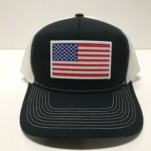 American Flag Adjustable Snapback Trucker Mesh Hat, US Flag Hat, American Flag Hat, Patriotic Hat