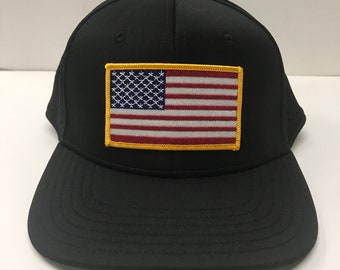 American Flag ProFlex Hat, US Flag Hat, American Flag Hat, USA Hat, American Flag Patch, Patriotic Hat, Embroidered Patch