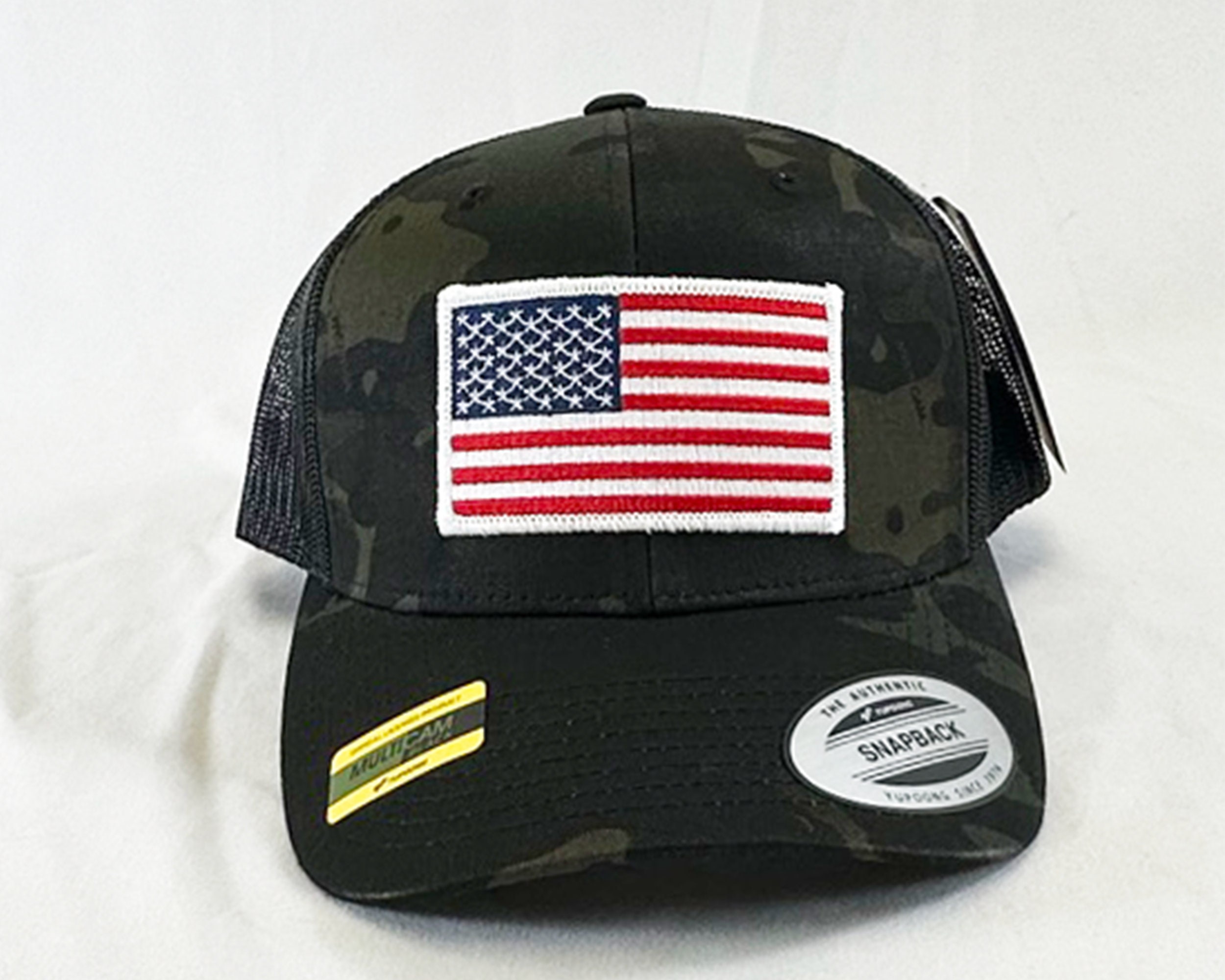 YP Classics 6606 American Flag 6 Panel Adjustable Snapback Trucker Mesh Hat, Yupoong, US Flag Hat, American Flag Hat, YP Classics