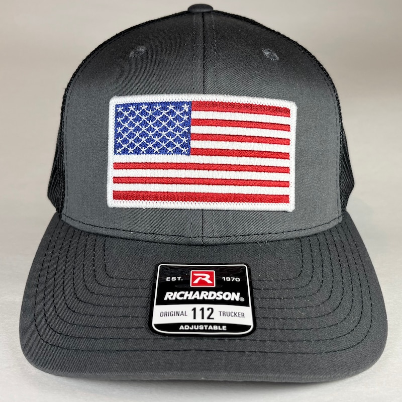 Richardson 112 American Flag Adjustable Snapback Trucker Hat - 6-Panel Mesh, Unisex 4 thumbnail image