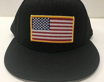 American Flag ProFlex Hat, US Flag Hat, American Flag Hat, USA Hat, American Flag Patch, Patriotic Hat, Embroidered Patch