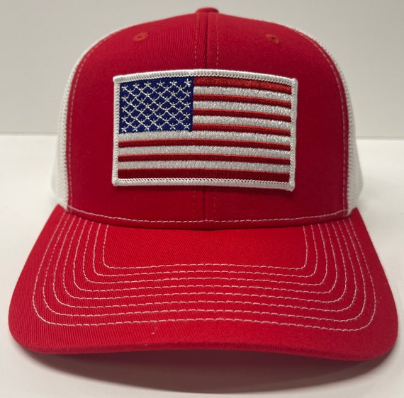 American Flag Adjustable Snapback Trucker Mesh Hat, US Flag  display picture 2