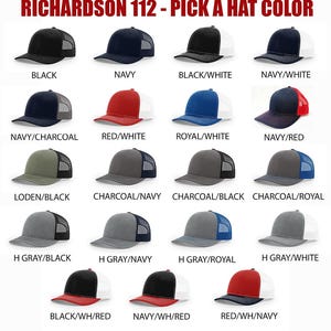 Richardson 112 Snapback, American Flag Embroidered Patch Trucker Hat, White Border USA Flag Hat, image 2