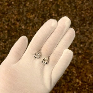 Clear | Medium pear lever-back earrings | Bridal and fashion earrings | Wedding earrings | Bridesmaid gift