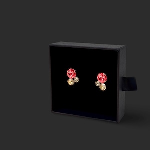 Pink and Champagne | Medium round cut crystal rhinestone pink champagne bubble inspired stud earrings | New Year’s Eve Rosé post earrings
