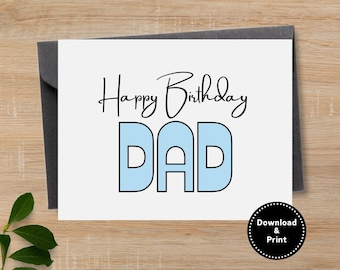 Birthday Card for Dad from Daughter, Dad Gifts, Dad Birthday Card - Printable