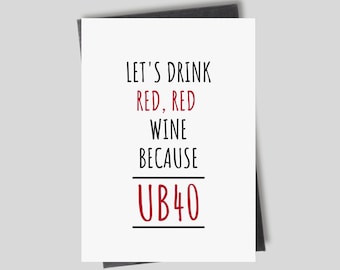 Funny 40th Birthday Card- Wine Birthday Card, 40th Birthday Card for Girlfriend