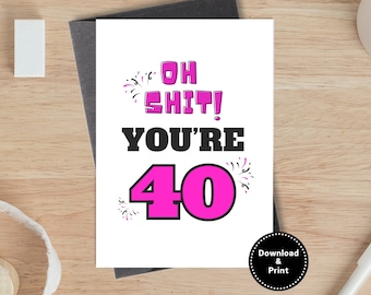 彼女のための面白い 40 歳の誕生日カード、40 歳の誕生日プレゼント、40 歳になる